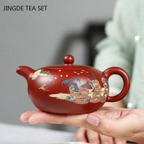 Chinese Traditional Yixing Tea Pots Purple Clay Teapot Kettle Raw Ore Dahongpao Handmade Teaware Tie Guanyin Tea Ceremony 200ml