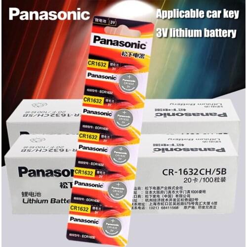 200PCA Panasonic cr1632 button cell coin battery 3v watch remote control car keys DL1632 ECR1632 GPCE1632 lithium battery