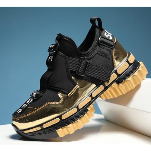 Chunky Sneakers Men Platform Sneakers Women Gold 2021 Fashion Shoes Black Wedge Men Breathable Running Walking Colorful Sneaker