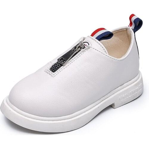 Skoex New Fashion Casual Children Pu Leather Shoes Non-slip Breathable Sneakers Boys And Girls Students Flat Party Dress Shoes