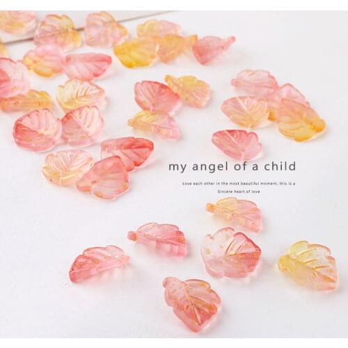 20pcs Hot Sale Leaf Pendant Women Drop Earrings Colored glaze crystal maple leaf pumpkin leaves DIY hairpin jewelry accessories