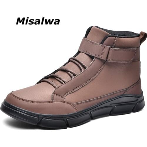 Misalwa New Mens Work Boots Outdoor High Top Boots Large Size Ultra Light Men Casual Shoes Cowboy Tooling
