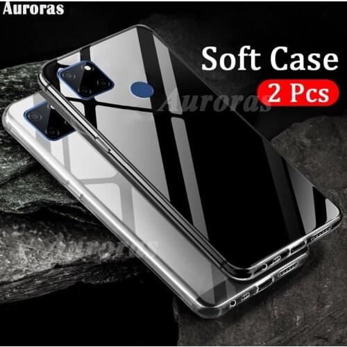 Auroras 2 pcs Case For Realme C21 Clear Water Soft Case Transparent Phone Cover For Realme C21Y Clear Case