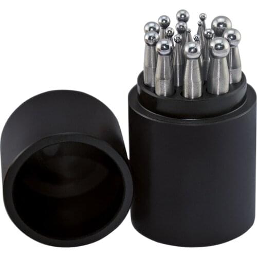 Jewellers Tool Jewelry Dapping Block Set with 17Pcs Jewelry Tool Kit Dapping Punches with Plastic Stand