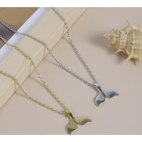 New Design Animal Fashion Women Long Pendant Necklace Whale Tail Fish Nautical Charm Mermaid Tails Necklaces Punk Jewelry