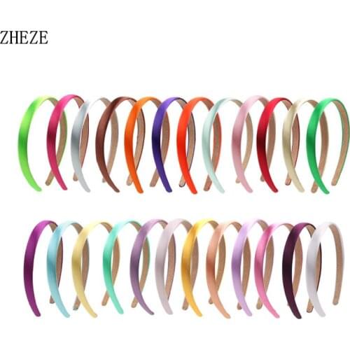 2Pcs New Arrivals 15mm Solid Colors Satin Headwear Lady Daily Hairband Girls Hot Ribbon Headband Hair Accessories For Women