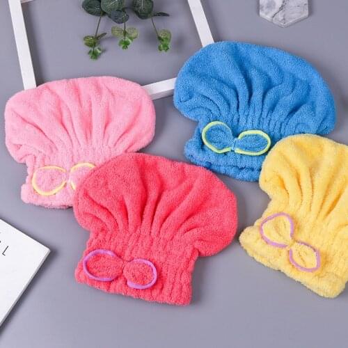 Microfiber Solid Quickly Dry Hair Hat Hair Turban Women Girls Ladies Cap Bathing Drying Towel Head Wrap Hat