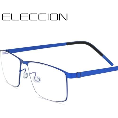 ELECCION Eye Glasses Frames for Men Square Myopia Optical Prescription Eyeglasses Frame Man Antiskid Silicone Eyewear Lens 52mm