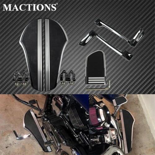 Motorcycle Front Driver Floorboard Footpegs Footrest Heel/Toe Gear Shifter Shift Kit Brake Pedal Pad For Harley Touring FL Dyna
