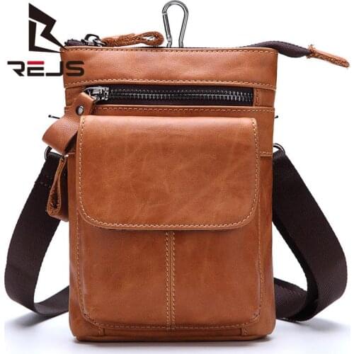 Genuine Leather Mens Waist Bags Vintage Man Chest Bag Casual Crossbody Shoulder Multiple Pockets Large Capacity Iphone Purse