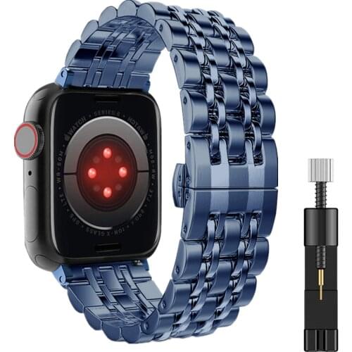 For Apple Watch Band 42mm 44mm 38mm 40mm Series 6 5 4 3 2 1 Business Metal Bands Strap for Apple Iwatch SE 6 Wrist Bracelet