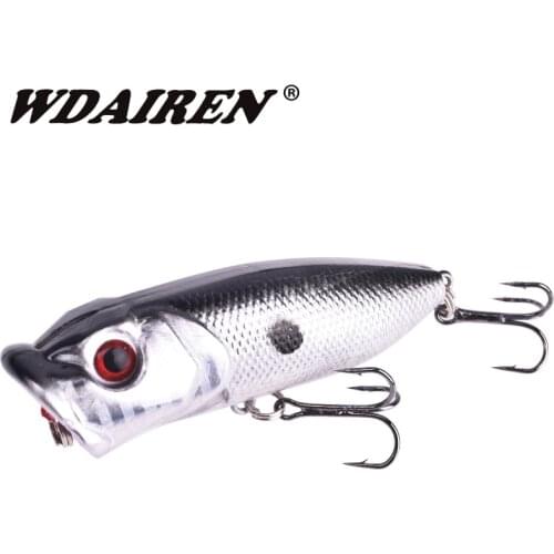 WDAIREN Topwater Popper Hard Lures 6.5cm 13g Fishing Wobbler Artificial Plastic Bait With Treble Hook Bass Swimbait Tackle
