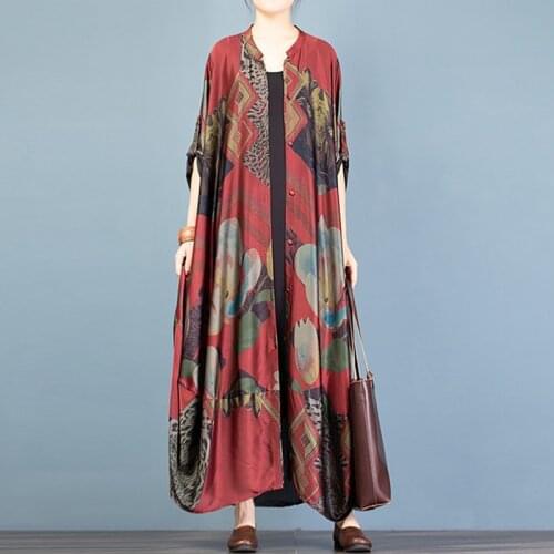 Silk Dresses Women Natural Silk 2020 Plus Size Maxi Dresses For Women Summer Shirt Dress China Robe Vintage Femme Vestidos 11327