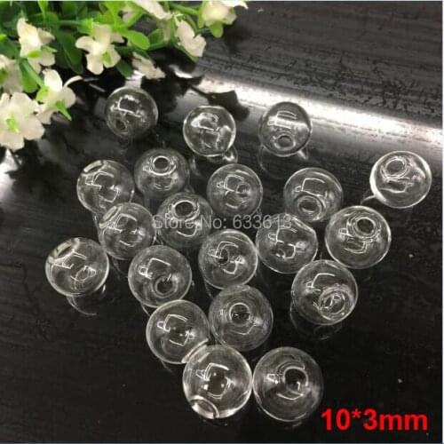 300pieces per lot 10mm glass globe with 3mm hole Glass bottle empty vial pendant jewelry findings supply glass locket charms