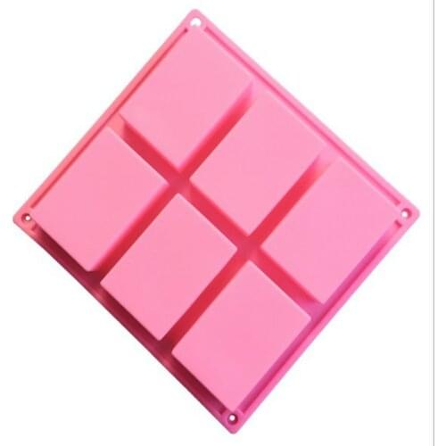 High Quality 6 Holes Basic Rectangle Silicone Soap Mold Mould Cake Bake Molds Silicone Forms For Homemade Food Craft Soap Making