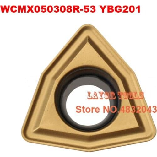 WCMX050308R-53 YBG201. Cutting Blade, Turning Tip,series Lathe Tool,U drill insert WCMX050308