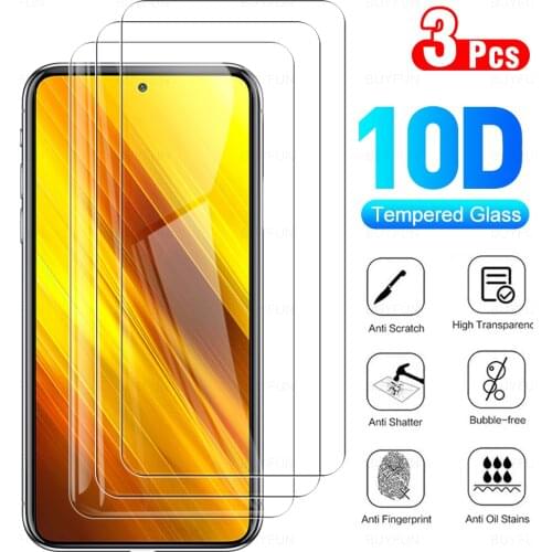 3pcs xiomi poco x3 pro case Tempered Glasses Anti-scratch Protect Phone film for xiaomi poco x3 nfc pro screen Protector Glass