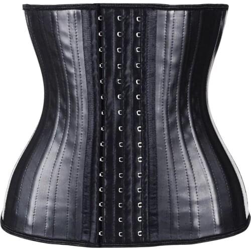 Women Binders and Shapers Latex Waist Trainer 25 Steel Bone Corset Modeling Strap Body Shaper Colombian Girdles Slimming Belt