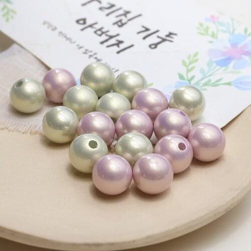 10pcs Spring light color gentle single-hole bead oily resin all-match ball bead Imitation Pearl Beads diy jewelry accessories