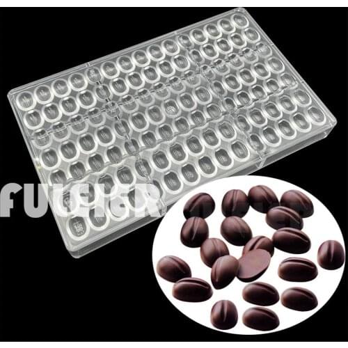 105 Hole Coffee Beans Candy Chocolate Molds Polycarbonate Bakeware Cake Pastry Confectionery Tool Chocolate Makerbaking Mould