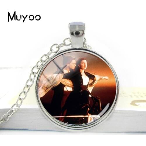 2018 New Design Classical Film Titanic Necklace Jack and Rose Photo Pendant Neckalces Vintage Glass Jewelry