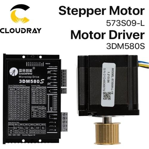 Cloudray Leadshine 3 Phase Stepper Motor 573S09-L-18/573S15-L-18+Stepper Driver 3DM580 for CO2 Laser Engraving Cutting Machine