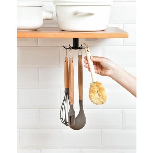 360 Rotary Hook Kitchen brush hooks Spatula hanging shovel Storage Rack Strong Adhesive Punch-Free Knife Organizer
