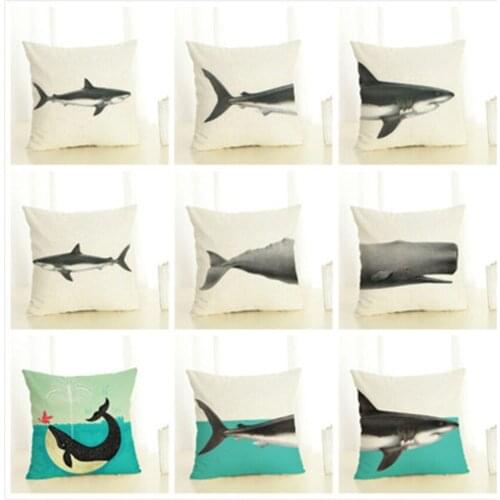 45x45cm Ocean whale Sofa Pillowcase Pink Cushion Cover Throw Pillow Case Home Sofa Bed Chair Decoration 17.72x 17.72inch