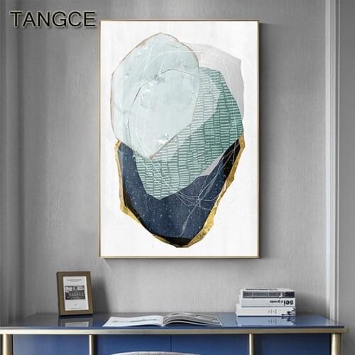 Abstract Watercolor Canvas Painting Modern Stones Poster Print Nordic Wall Pictures for Living Room Combination Wall Art Poster