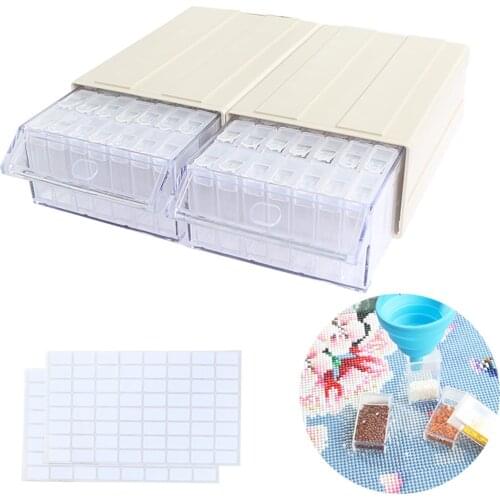 70 Slots Acrylic Storage Box Diamond Painting Kits Nail Art Rhinestone Tools Beads Storage Box Case Organizer Case