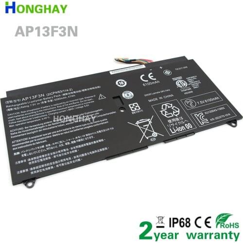 AP13F3N New For Acer Aspire S7-392 S7-392-9890 S7-391-6822 Ultrabook AP13F3N 2ICP4/63/114-2 7.5V 47Wh 6280mAh Laptop Battery