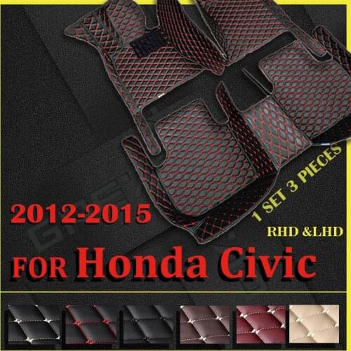 Car floor mats for Honda Civic 2012 2013 2014 2015 Custom auto foot Pads automobile carpet cover