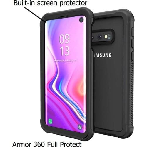 Armor 360 Full Protect For Samsung Galaxy S10 Fundas S8 S9 Plus S10 Lite Note10 Case Cover transparent PC+TPU+Silicon Shockproof