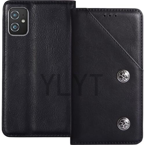 ITien TPU Protection Durable Flip Genuine Leather Cover Phone Case For Asus Zenfone 8 Flip Zs590Ks ZS672KS Pouch Wallet Etui