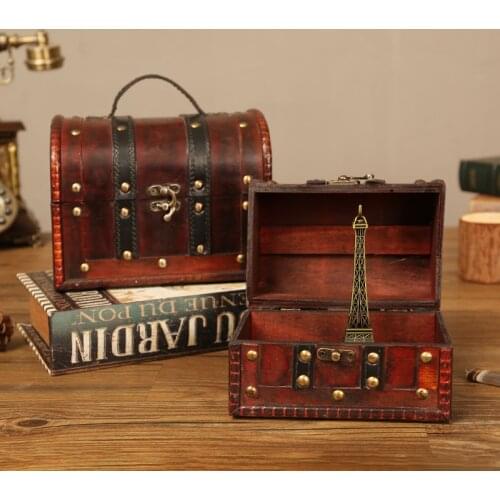 Ancient wind Chinese wind retro box with lock password wooden storage box small wooden box wooden box treasure chest