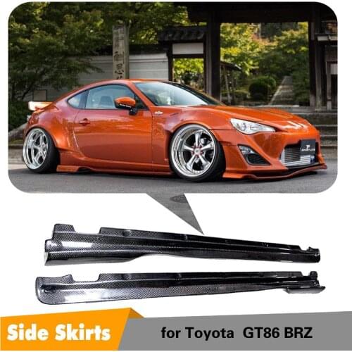 For Subaru BRZ Toyota FT86 GT86 Carbon Fiber Side Skirt Extension Bumper Lip 2013 2014 2015 2016 2017-2020