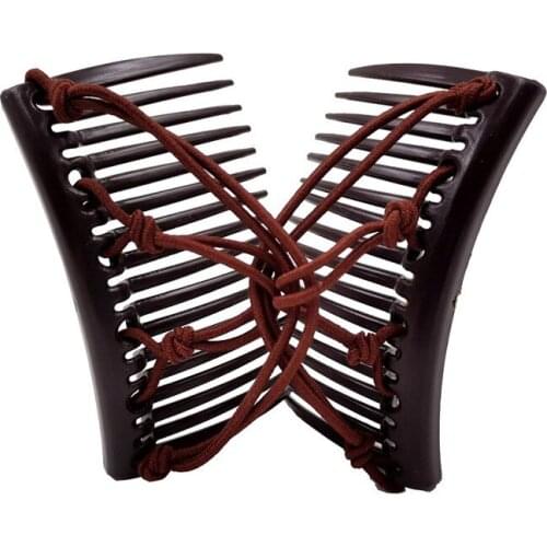 Stretchy Knotted Double Comb Hair Clip Elastic No Crease Hairpin Ponytail Holder