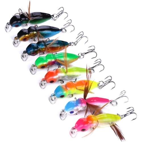 HENGJIA 1Pcs Fishing Lure 4.5cm 3.5g Minnow Wobblers Hard Bait Insect Lure Fly Fishing Fishing Tackle