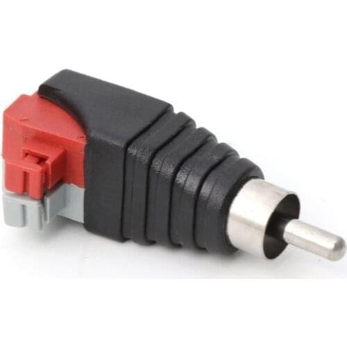 Speaker Wire A/V Cable To Audio Male RCA Connector Adapter Jack Press Terminal Lotus Male Push-on Spring Universal Terminal Hot