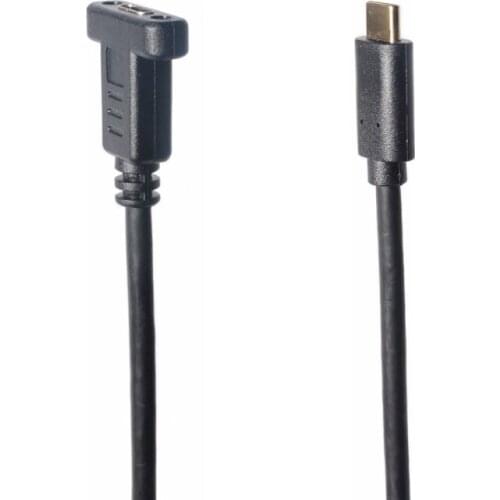 USB C Male to Female Extension Cable, USB 3.1 Type C Extender Charging & Sync Cable with Panel Mount Screw Hole 10Gbps 60Hz 4K