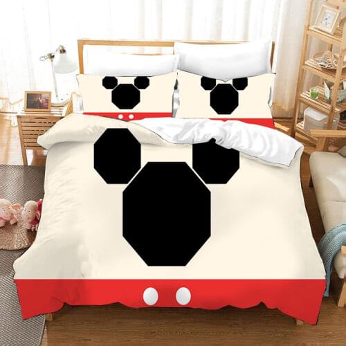 Mickey mouse bedding set queen size duvet covers sheets for children bed decor double bedclothes 3 pcs cartoon free shipping new
