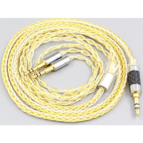 LN007318 8 Core OCC Silver Gold Plated Braided Earphone Cable For Hifiman HE560 HE-350 HE1000 V2 Headphone 2.5mm pin