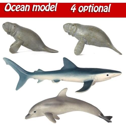 Marine animal model solid imitation manatee blue whale dolphin toy Early childhood educational toys environmental protection