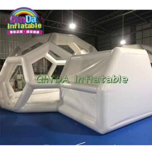 Outdoor inflatable soccer football Igloo dome house camping tunnel football inflatable sport dome with toliet