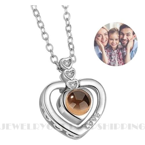 Custom Love Necklace Heart Pendant Romantic Projection Necklace for LOVER Gift