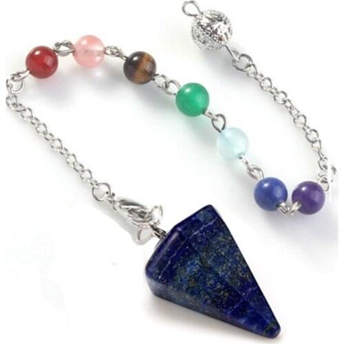 Natural Crystal Pendant Flower of Life Dowsing Pendulum for Divination Cone