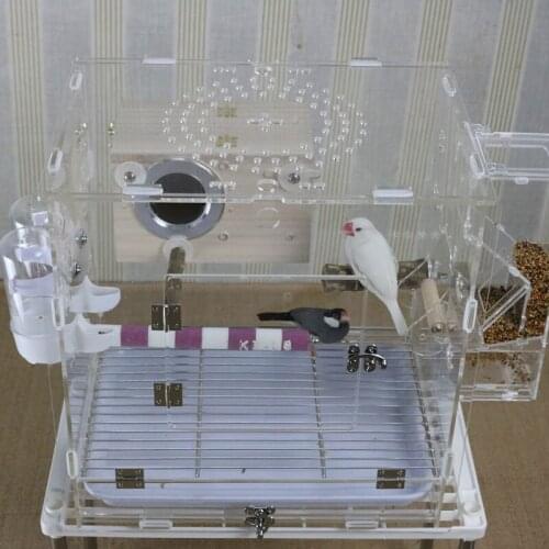 Transparent Rectangle Bird Cage Large Luxury Acrylic Accessories Bird Cage Breeding Cage Gabbia Per Uccelli Bird Supplies BS50BC
