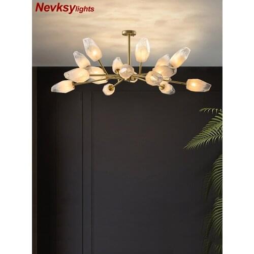 Modern luxury glass chandeliers living room brass chandelier lighting dining room ceiling lamp bedroom copper kitchen fixtures