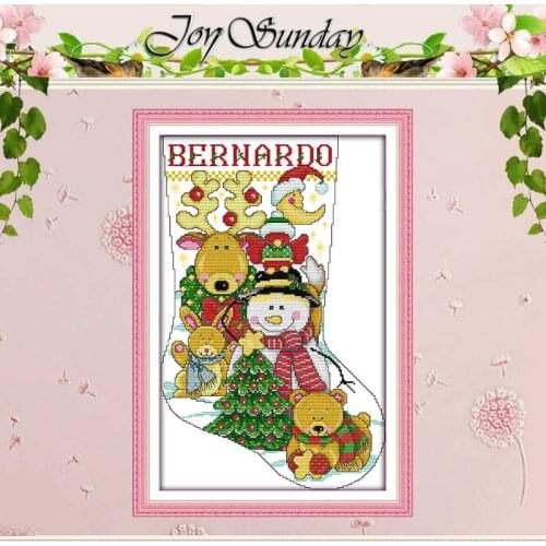 Christmas Stockings Cartoon Counted Cross Stitch 11CT 14CT Cross Stitch Set Wholesale Cross-stitch Kit Embroidery Needlework