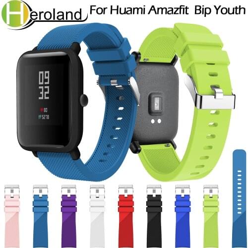 20mm Silicone wrist Strap Watchband for Huami Amazfit Bip Youth Lite Band for xiaomi huami amazfit Bip BIT PACE Lite Youth Strap